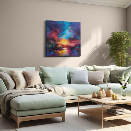 Canvas schilderij woonkamer Abstract Kunstwerk van een Zonsondergang