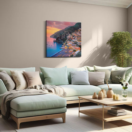 Canvas schilderij woonkamer Positano, Amalfikust, Italië