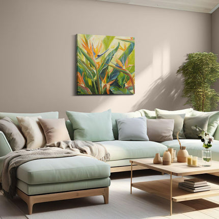 Canvas schilderij woonkamer Kunstwerk van Paradijsvogels