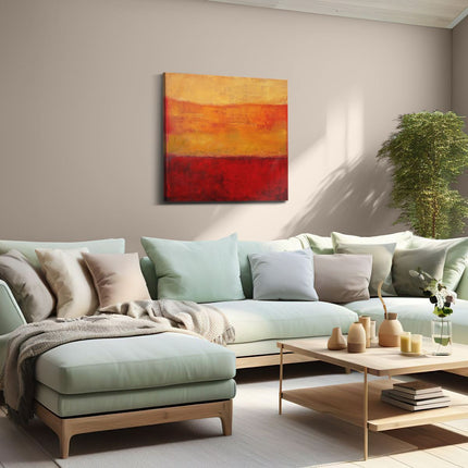 Canvas schilderij woonkamer Abstract Kunstwerk met Rode en Gele Kleuren