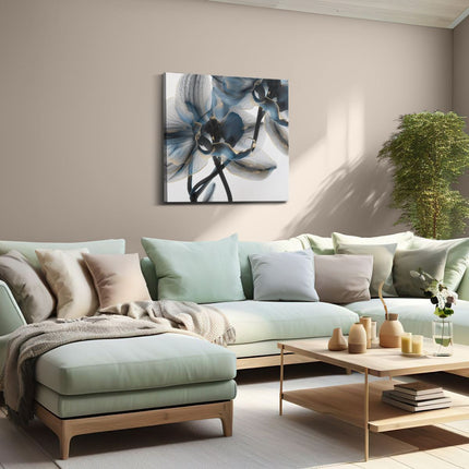 Canvas schilderij woonkamer Twee Blauwe Orchideeën op een Witte Achtergrond