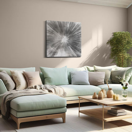 Canvas schilderij woonkamer Zwart Wit Beeld van een Uitbarsting van Licht