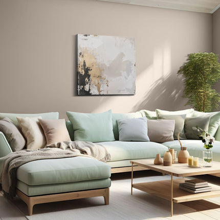 Canvas schilderij woonkamer Abstract Kunstwerk met Goud en Zwarte Verf