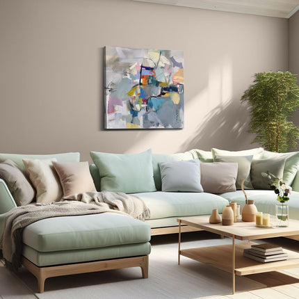 Canvas schilderij woonkamer Abstract Kunstwerk met veel Kleuren