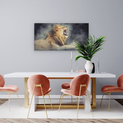 Canvas schilderij woonkamer Brullende Leeuw