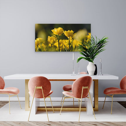 Canvas schilderij woonkamer Gele Tulpen - Bloemen