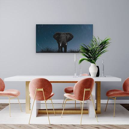 Canvas schilderij woonkamer Olifant Omringd Met Sterren 