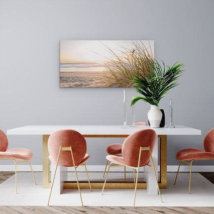 Canvas schilderij woonkamer Strand En Duinen Tijdens Zonsondergang