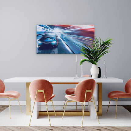 Canvas schilderij woonkamer Zwarte Sportwagen Auto - Abstract