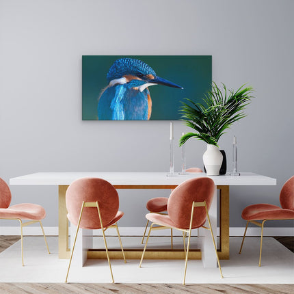 Canvas schilderij woonkamer Blauwe IJsvogel Op Een Tak