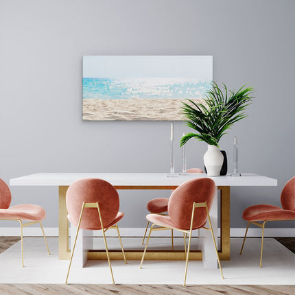 Canvas schilderij woonkamer Helder Witte Strand Met Zee Uitzicht