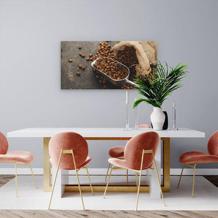 Canvas schilderij woonkamer Zak Koffiebonen