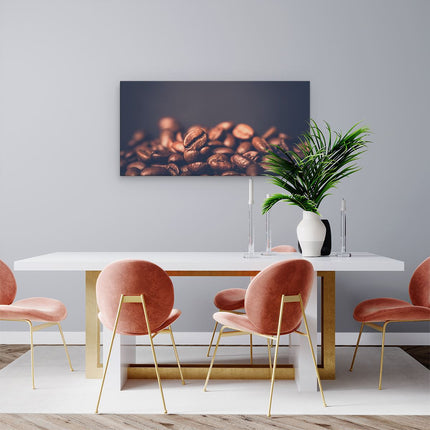 Canvas schilderij woonkamer Koffie Bonen Op Een Zwart Achtergrond
