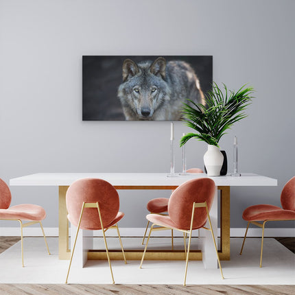 Canvas schilderij woonkamer Wolvenkop - Grijze Wolf
