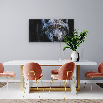 Canvas schilderij woonkamer Grijze Wolvenkop - Wolf