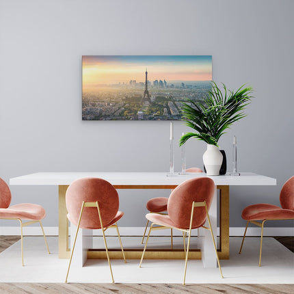 Canvas schilderij woonkamer Skyline Van Parijs Met De Eiffeltoren