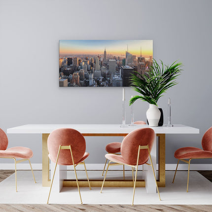 Canvas schilderij woonkamer New York Skyline Met Wolkenkrabbers