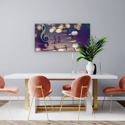 Canvas schilderij woonkamer Illustratie Van Muzieknoten - Abstract