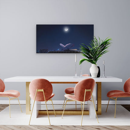 Canvas schilderij woonkamer Heilige Boek Koran Bij Een Halve Maan