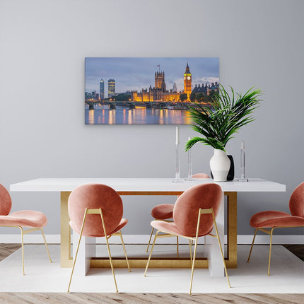 Canvas schilderij woonkamer London Big Ben en Westminster Brug