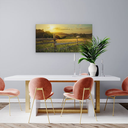 Canvas schilderij woonkamer Boerderij Hekken op het Grasveld