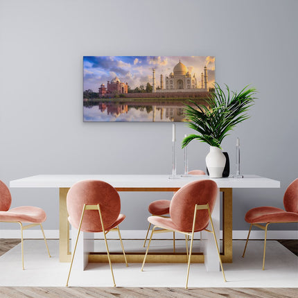 Canvas schilderij woonkamer Taj Mahal bij het Water in India