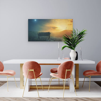 Canvas schilderij woonkamer Kribbe en Drie Kruisen 