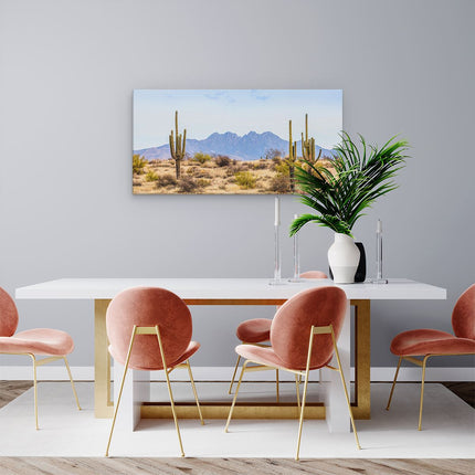 Canvas schilderij woonkamer Cactussen in de Woestijn