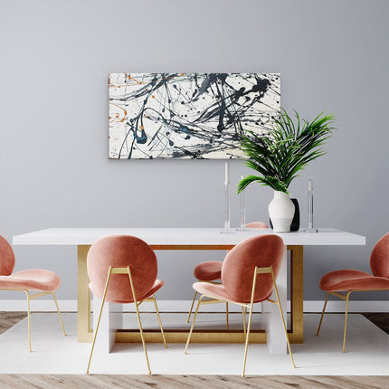 Canvas schilderij woonkamer Abstracte Kunst van Zwarte Verf