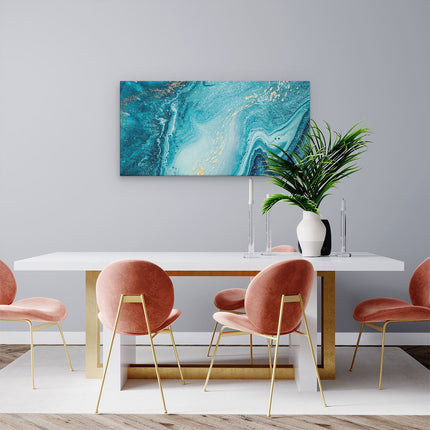 Canvas schilderij woonkamer Abstracte Kunst Blauwe Oceaan