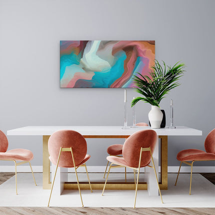 Canvas schilderij woonkamer Abstracte Kunst - Kleurrijke Golven
