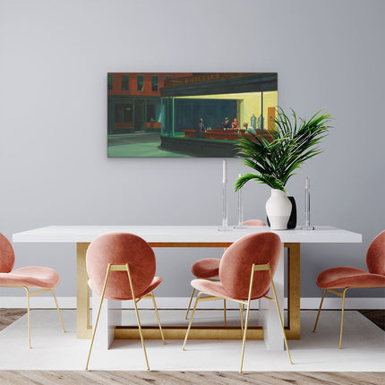 Canvas schilderij woonkamer Nachtbrakers - Nachtraven - Edward Hopper