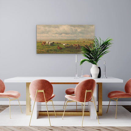Canvas schilderij woonkamer Weidelandschap met Vee - Willem Roelofs