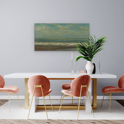 Canvas schilderij woonkamer Zeegezicht bij Heijst - Willem Roelofs