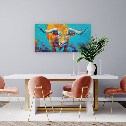 Canvas schilderij woonkamer Abstract Kunstwerk van een Bokstier