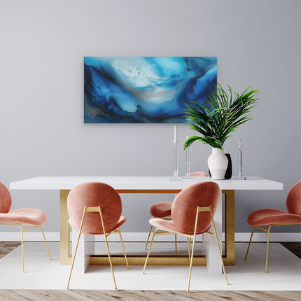Canvas schilderij woonkamer Blauw Abstract Schilderij