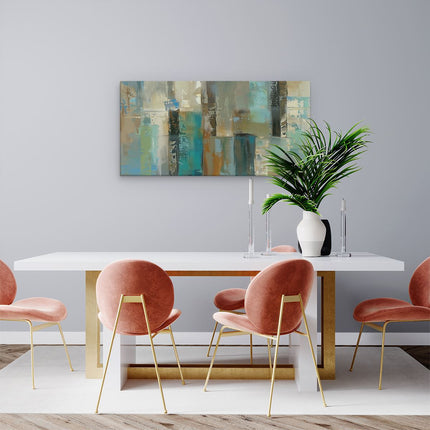 Canvas schilderij woonkamer Abstract Kunstwerk van Blauw en Bruin