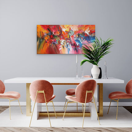Canvas schilderij woonkamer Abstract Kunstwerk met Heldere Kleuren