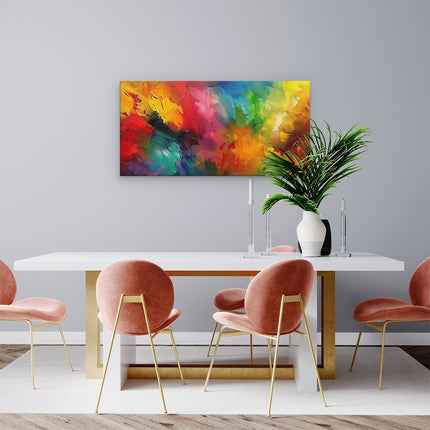 Canvas schilderij woonkamer Abstract Kunstwerk met Heldere Kleuren