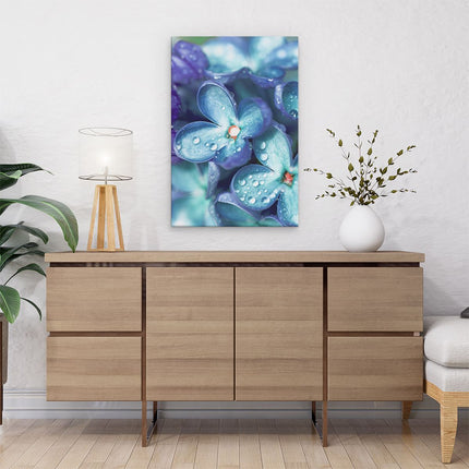 Canvas schilderij interieur Blauwe Lila Bloemen - Seringen