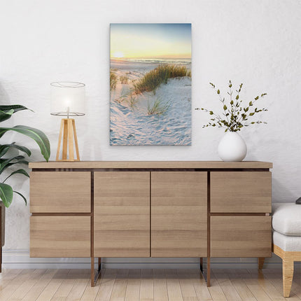 Canvas schilderij interieur Strand En Duinen Tijdens Zonsondergang