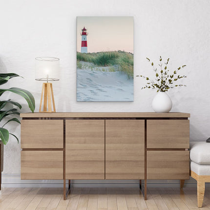 Canvas schilderij interieur Strand En Duinen Met Een Vuurtoren