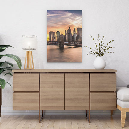 Canvas schilderij interieur Brooklyn Bridge Brug In New York