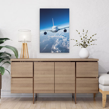 Canvas schilderij interieur Vliegtuig In De Wolken
