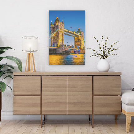 Canvas schilderij interieur Tower Bridge in Londen met Verlichting