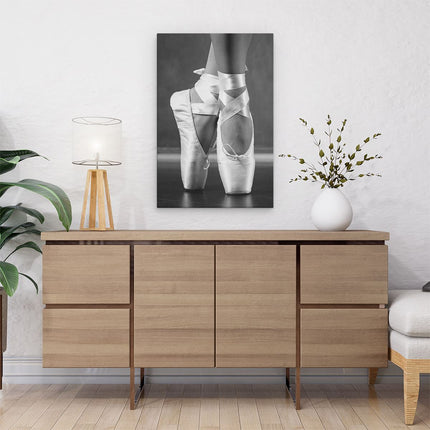 Canvas schilderij interieur Ballet Schoenen van een Ballerina - Zwart Wit