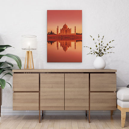 Canvas schilderij interieur Taj Mahal bij Zonsondergang