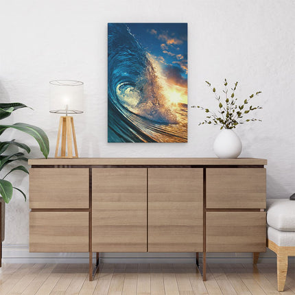Canvas schilderij interieur Golfen bij Zonsondergang