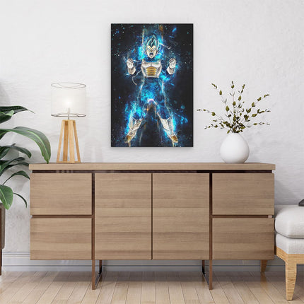 Canvas schilderij interieur Anime Karakter Vegeta in het Blauw