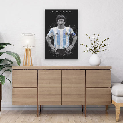 Canvas schilderij interieur Voetbalspeler Diego Maradona bij Argentinië 